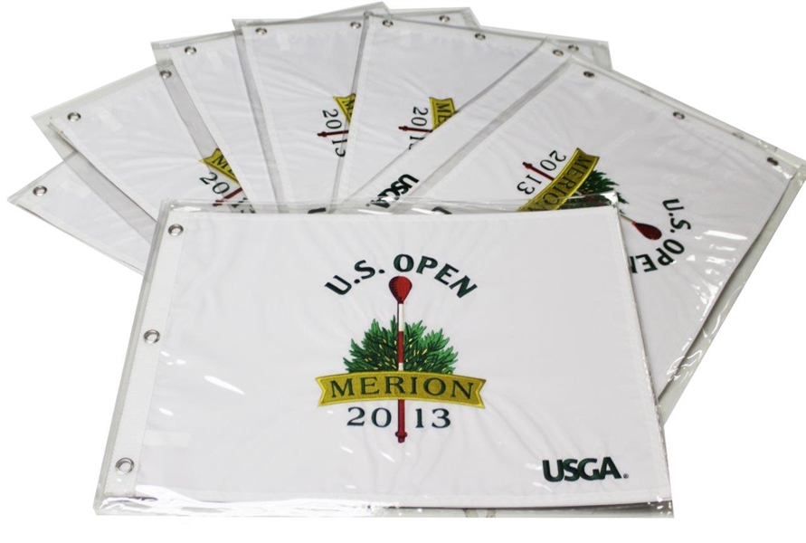 Ten 2013 US Open at Merion Golf Club White Embroidered Flags (10)