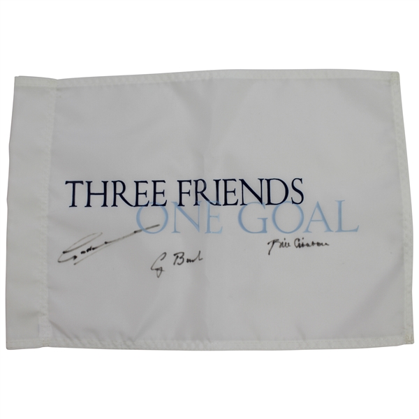 Presidents George Bush Sr. & Bill Clinton with Greg Norman Signed Three Rounds Flag JSA ALOA