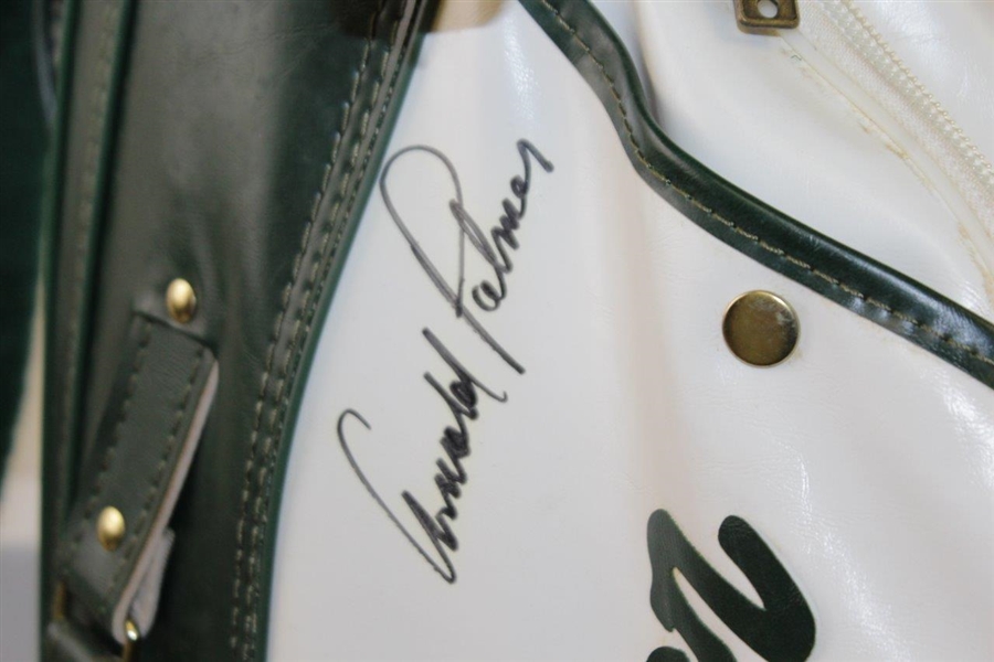 Arnold Palmer & Jack Nicklaus Signed MacGregor Green/White Full Size Tour Bag BECKETT #A13749
