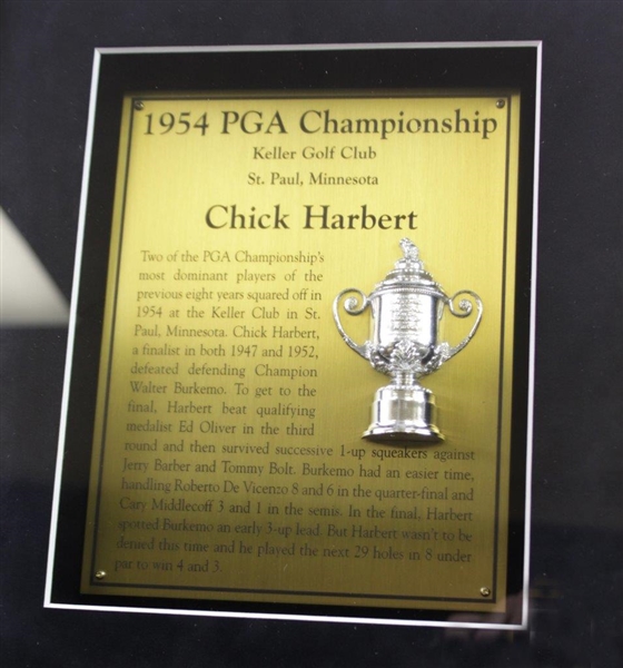 Chick Harbert Commemorative 1954 PGA Championship Custom Cherry Wood Golf Display