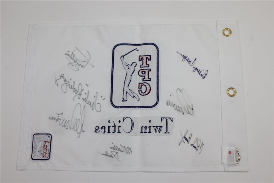 Casper, Trevino(x2), Coody, Jacklin, Barber, & ChiChi Signed Embroidered TPC Twin Cities Flag JSA ALOA