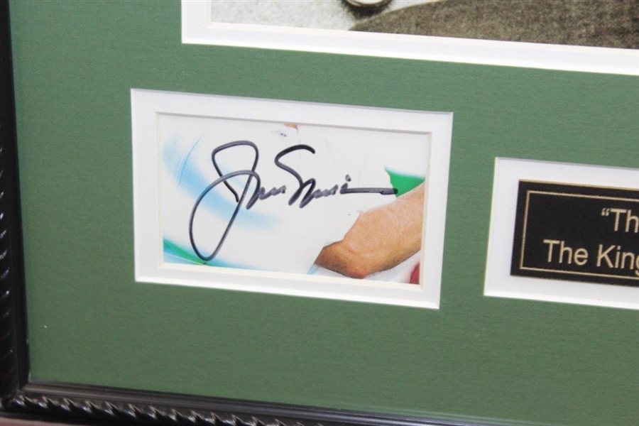 Arnold Palmer & Jack Nicklaus Signed Cuts with 'The Bet - The King Pays Up' Photo Display - Framed JSA ALOA