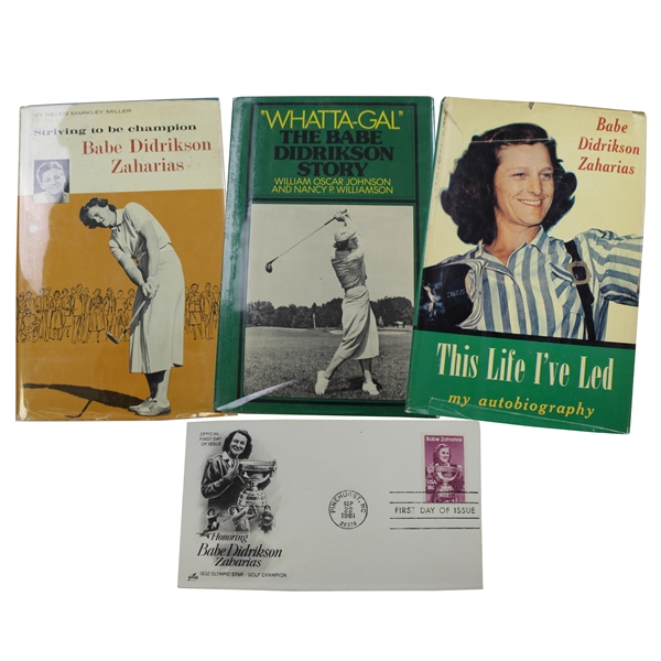 Babe Didrikson Zaharias Lot of 4 Items - 3 Books and 1 FDC