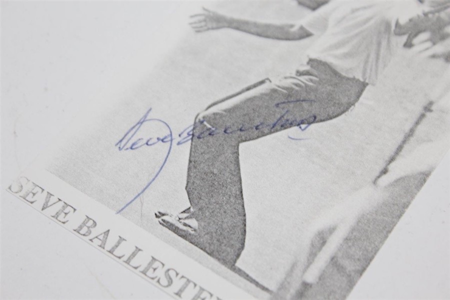 Seve Ballesteros Signed 3x5 B&W Card with Early Signature - Raising Putter JSA ALOA