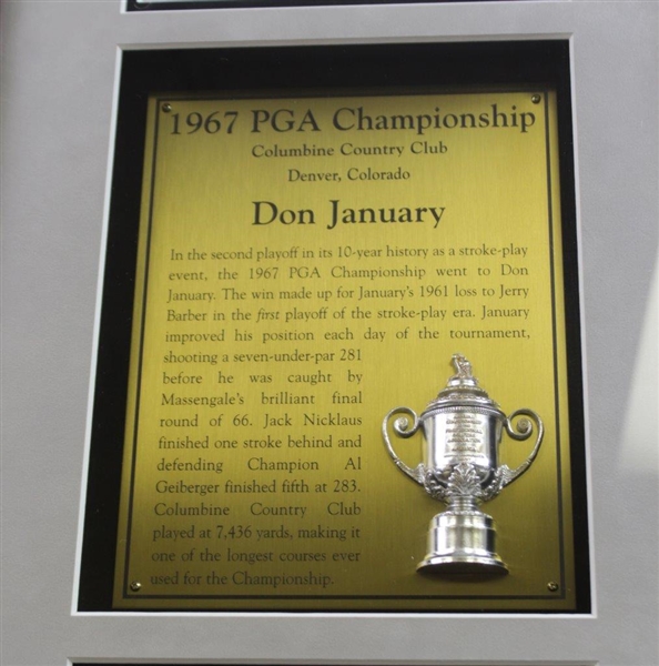 Don January Commemorative 1967 PGA Championship Custom Cherry Wood Golf Display