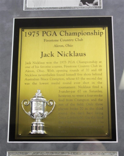 Jack Nicklaus Commemorative 1975 PGA Championship Custom Cherry Wood Golf Display