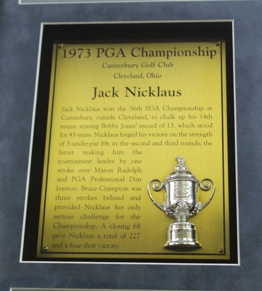 Jack Nicklaus Commemorative 1973 PGA Championship Custom Cherry Wood Golf Display
