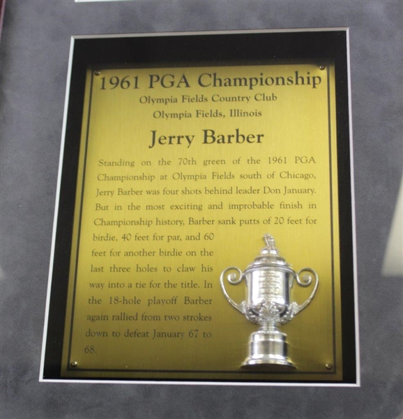 Jerry Barber Commemorative 1961 PGA Championship Custom Cherry Wood Golf Display