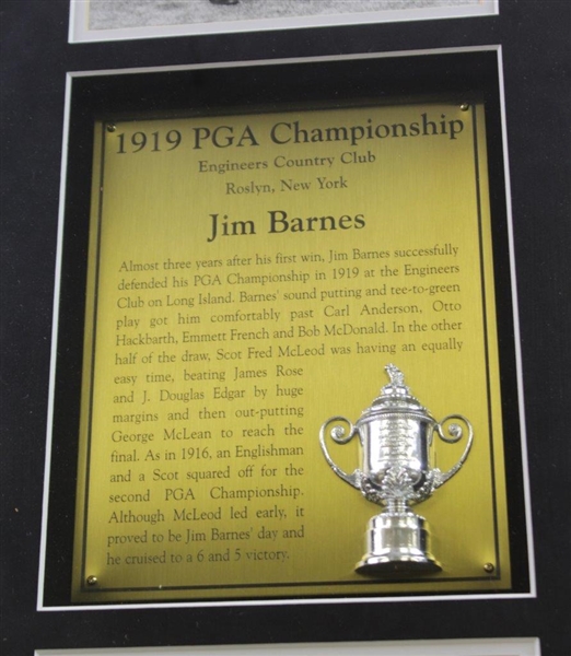 Jim Barnes Commemorative 1919 PGA Championship Custom Cherry Wood Golf Display