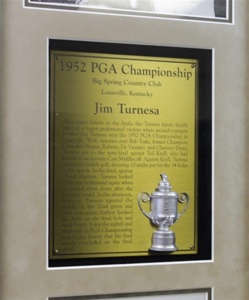 Jim Turnesa Commemorative 1952 PGA Championship Custom Cherry Wood Golf Display