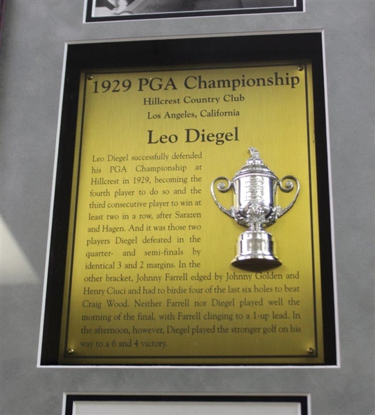 Leo Diegal Commemorative 1929 PGA Championship Custom Cherry Wood Golf Display