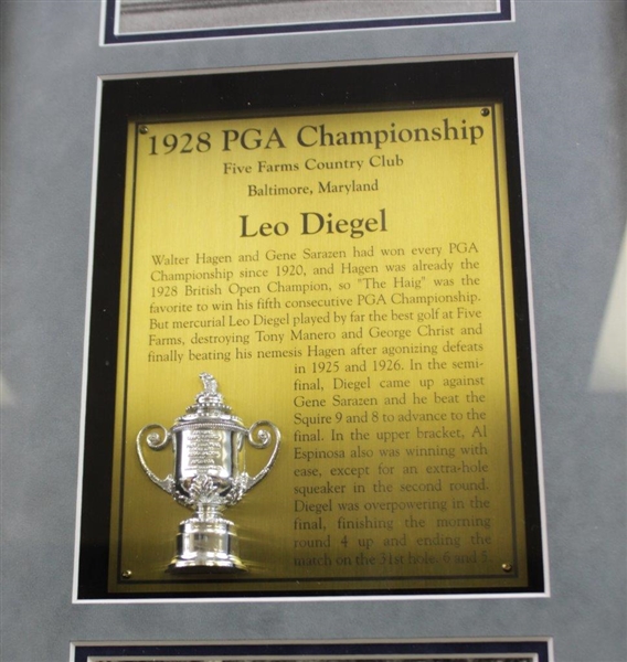 Leo Diegal Commemorative 1928 PGA Championship Custom Cherry Wood Golf Display