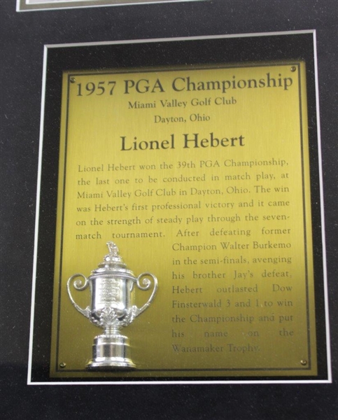 Lionel Hebert Commemorative 1957 PGA Championship Custom Cherry Wood Golf Display