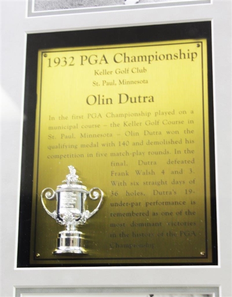 Olin Dutra Commemorative 1932 PGA Championship Custom Cherry Wood Golf Display