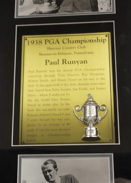 Paul Runyon Commemorative 1938 PGA Championship Custom Cherry Wood Golf Display