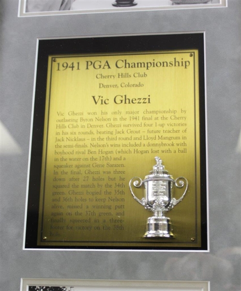 Vic Ghezzi Commemorative 1941 PGA Championship Custom Cherry Wood Golf Display