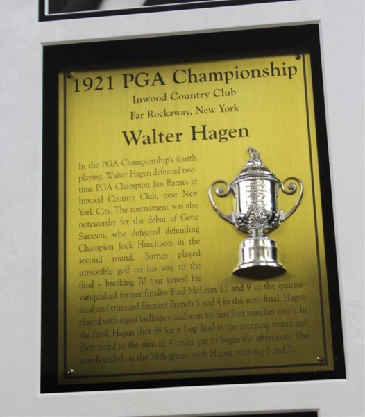 Walter Hagen Commemorative 1925 PGA Championship Custom Cherry Wood Golf Display