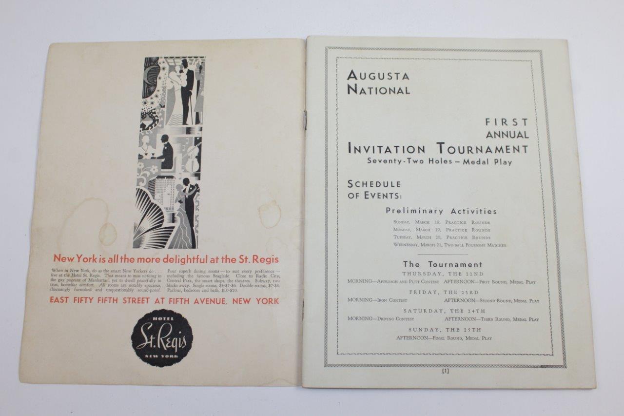 Lot Detail 1934 Augusta National Invitation Tournament Program First