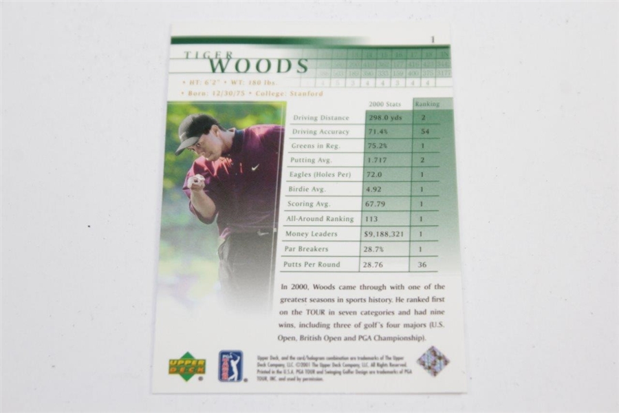 Tiger Woods 2000 Upper Deck PGA Tour Golf Card - Official Rookie Card