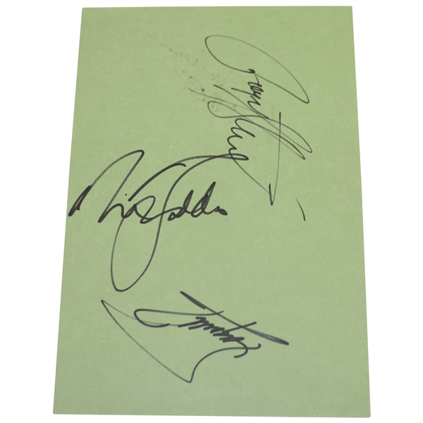 Payne Stewart, Nick Faldo, Fuzzy Zoeller, & Al Geiberger Signed Large Cut JSA ALOA