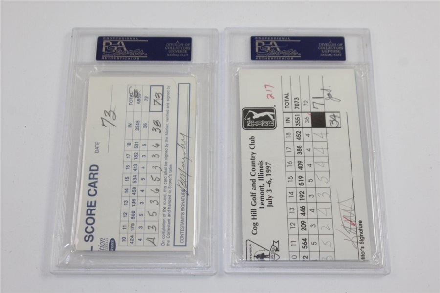 Fred Couples/Triplett & Ray Floyd/Murphy Signed Official Used Scorecards Both PSA Slabbed