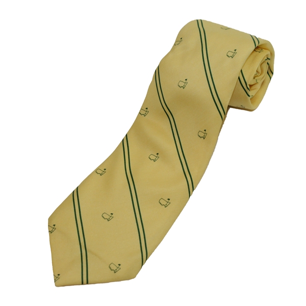 Augusta National Golf Club Yellow with Green Logo Vineyard Vines Tie