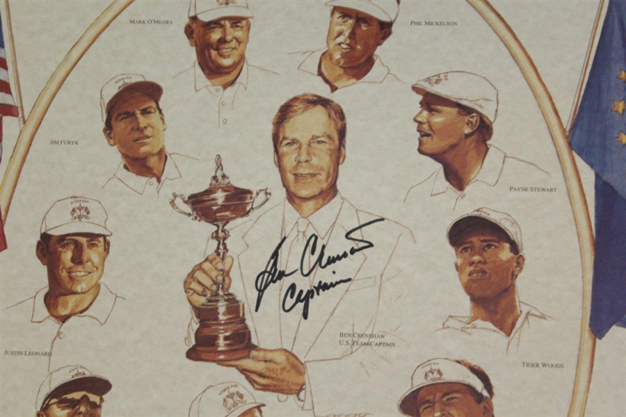 Ben Crenshaw Signed 1999 Ryder Cup 23 x 30 Poster with 'Captain' JSA #G10537