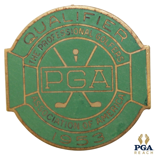 1953 PGA Championship at Birmingham CC Contestant Badge - Walter Burkemo Winner