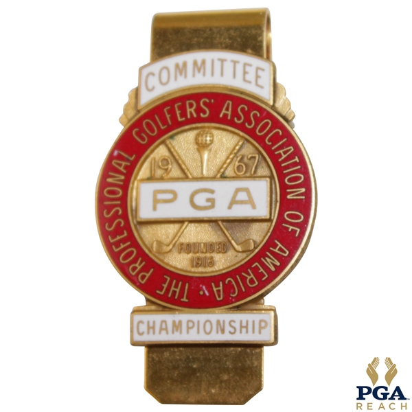 1967 PGA Championship at Columbine CC Contestant Badge/Clip - Don January Winner