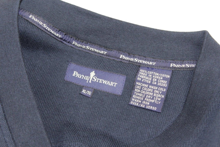 Lot Detail - Payne Stewart's Personal Silhouette Logo Navy V-Neck