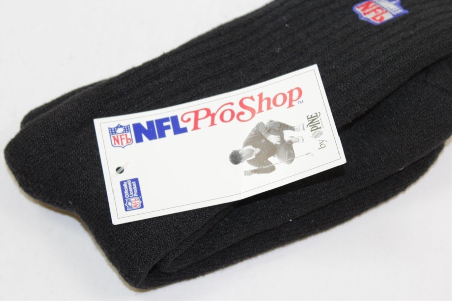 Payne Stewart's Personal Pair of Black NFL Shield Logo ProShop Socks - Unused