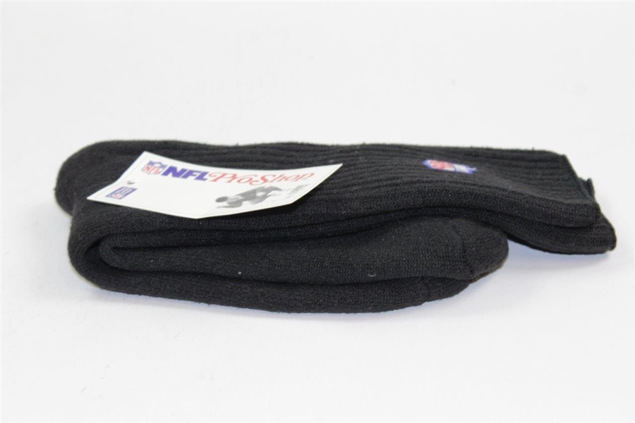 Payne Stewart's Personal Pair of Black NFL Shield Logo ProShop Socks - Unused