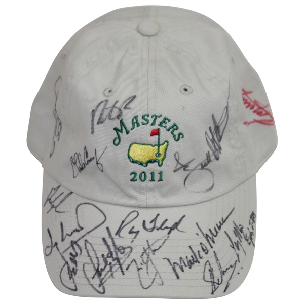 Masters Champs Multi-Signed 2011 Masters Caddy Hat - Spieth, Couples, Coody, and more JSA ALOA