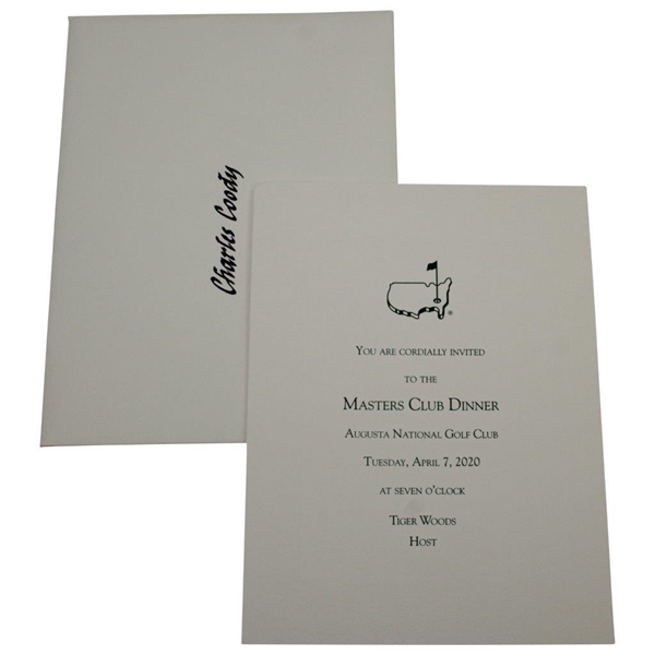 Charles Coody's 2020 Masters Champions Dinner Invitation with Letter