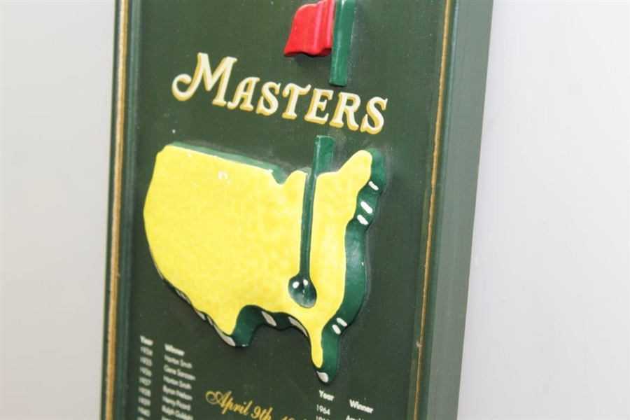 1992 Augusta National Golf Club 56th Playing of Masters Wood Plaque - Fred Couples Winner
