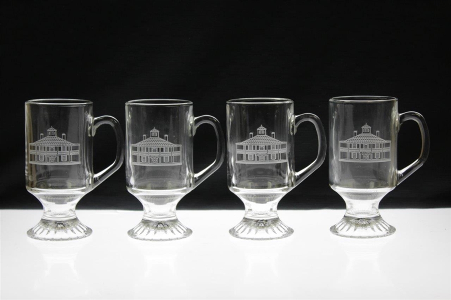 Four (4) Augusta National Golf Club Glass Clubhouse Coffee Glasses