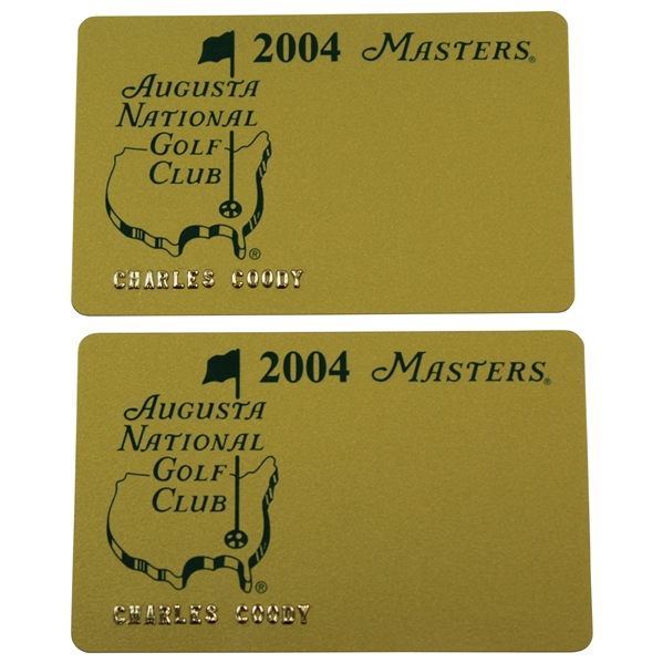 Charles Coody's Pair of 2004 Masters Participant Credit Cards