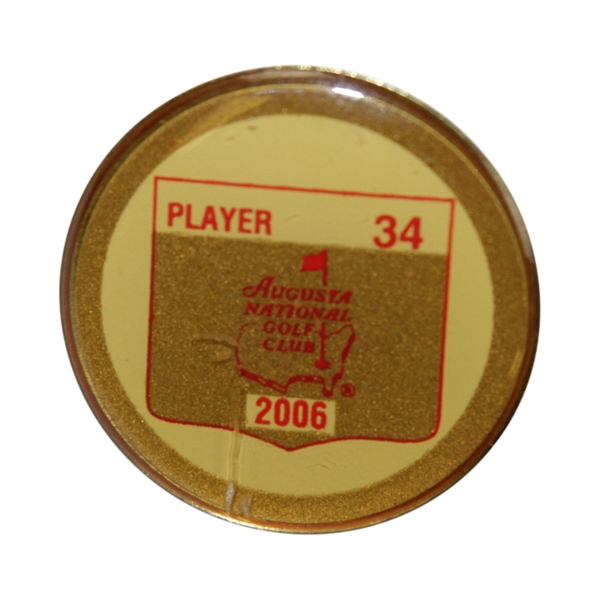 Charles Coody's 2006 Masters Tournament Contestant Badge #34