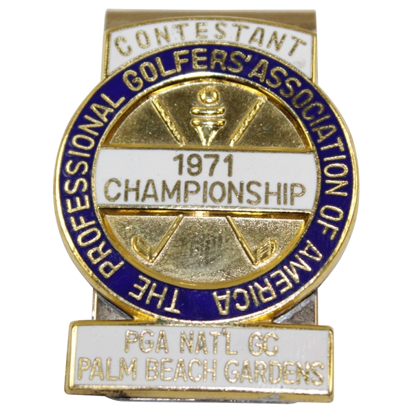 Charles Coody's 1971 PGA Championship at PGA National Country Club Contestant Badge/Clip