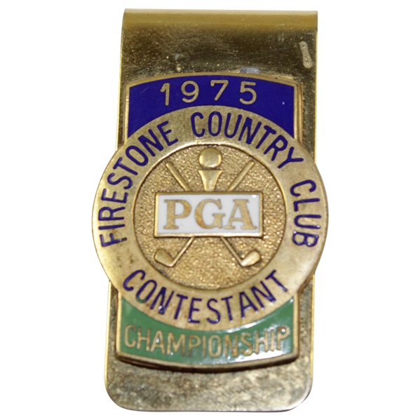 Charles Coody's 1975 PGA Championship at Firestone Golf Club Contestant Badge/Clip Nicklaus Win!