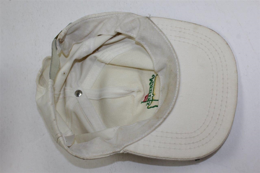 1995 Amateur Tiger Woods Signed Masters White Logo Hat w/ Others - 1st Masters JSA ALOA