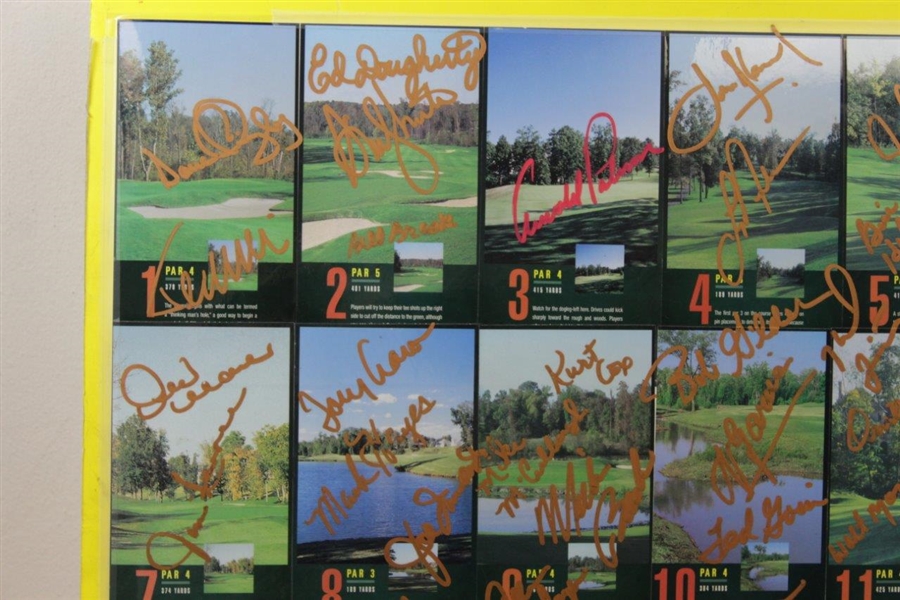 Palmer, Coody, Archer, & others Signed Home Depot Hole Layout Matted Poster JSA FULL #BB19050