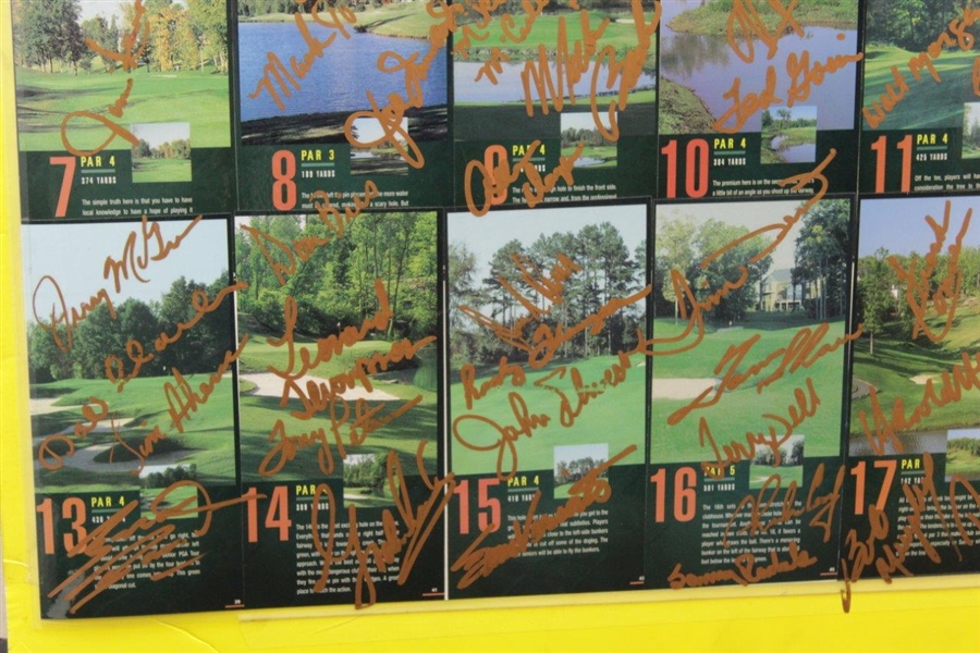 Palmer, Coody, Archer, & others Signed Home Depot Hole Layout Matted Poster JSA FULL #BB19050