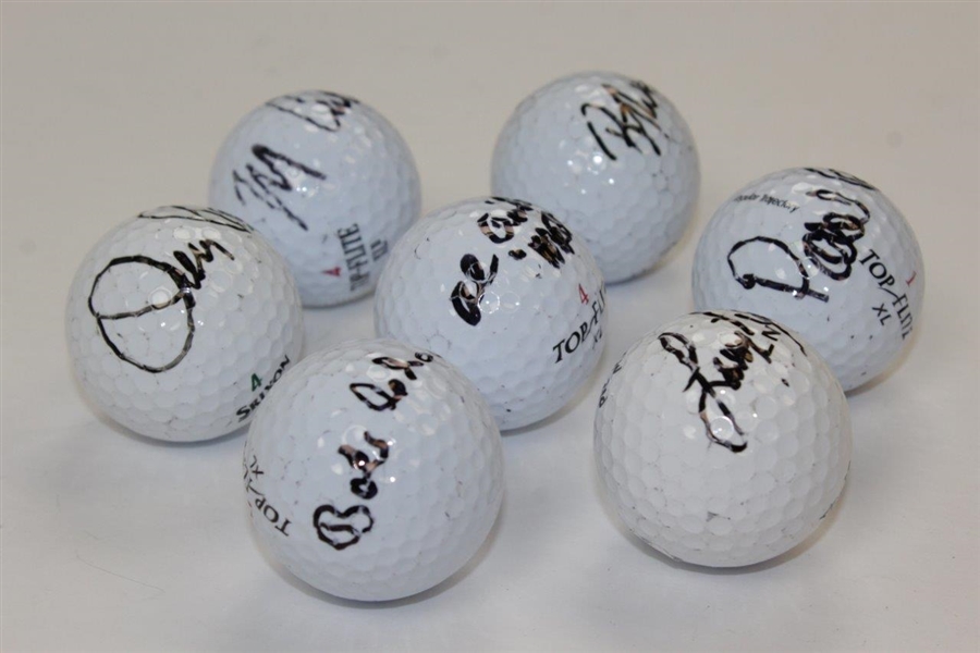 Pate, Geiberger, Nelson, Calcavecchia & others Signed Tournament Used Golf Balls - All JSA CERTED