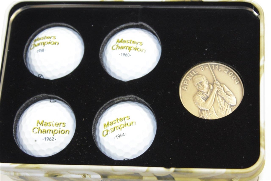 Arnold Palmer '50th Appearance at The Masters' Commemorative Tin with Balls & Coin
