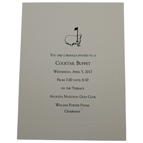 Charles Coody's 2017 Augusta National Golf Club Masters Tournament Cocktail Buffet Invitation