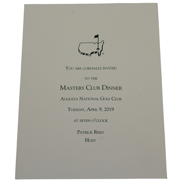 Charles Coody's 2019 Augusta National Golf Club Masters Champions Club Dinner Invitation