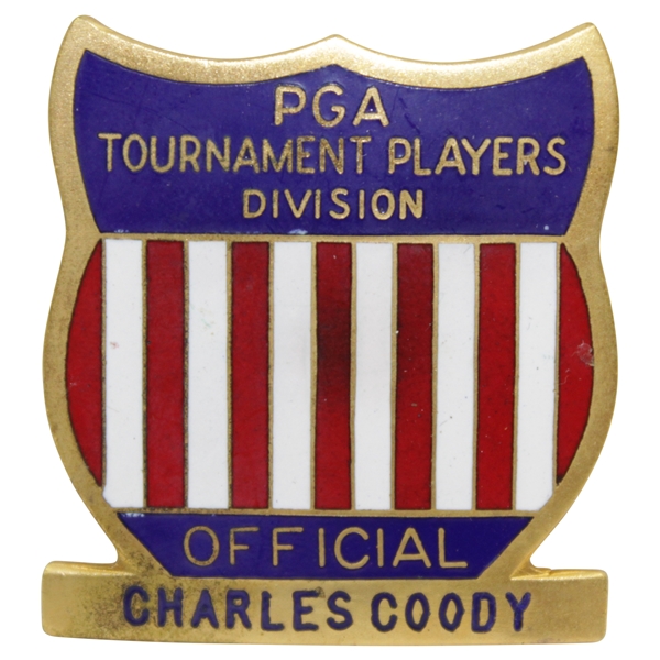 Charles Coody's Undated PGA Tournament Players 'Official' Shield Badge