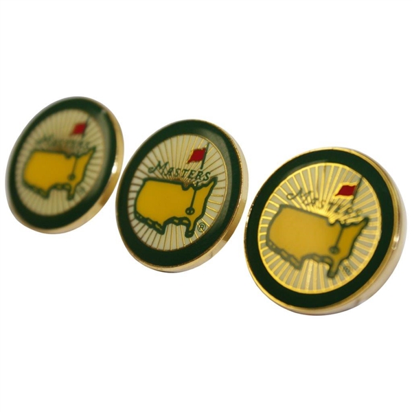 Charles Coody's Three Masters Tournament 'Sun Burst' Ball Markers with Box