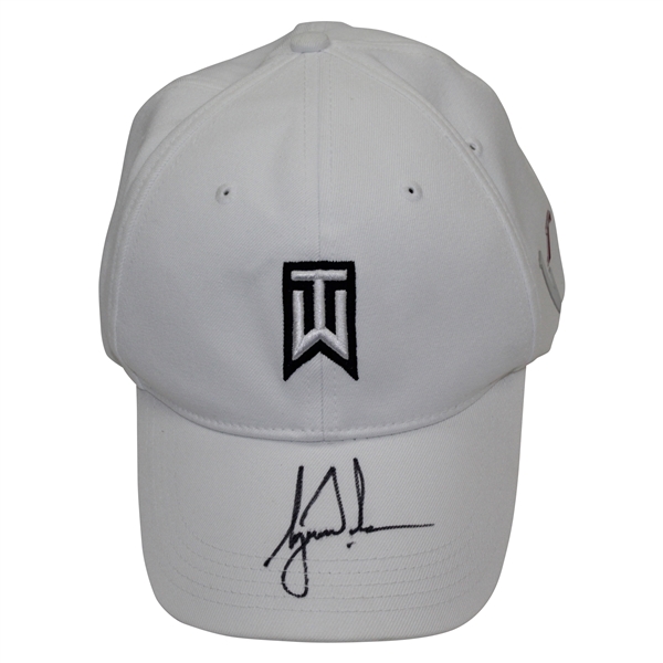 Tiger Woods Signed White & Black TW NIKE One Hat JSA ALOA